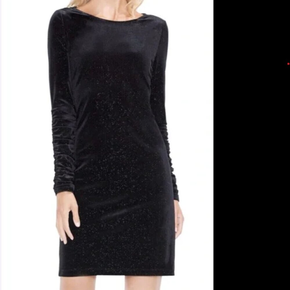 Vince Camuto Metallic Sparkle Velvet Dress - XS